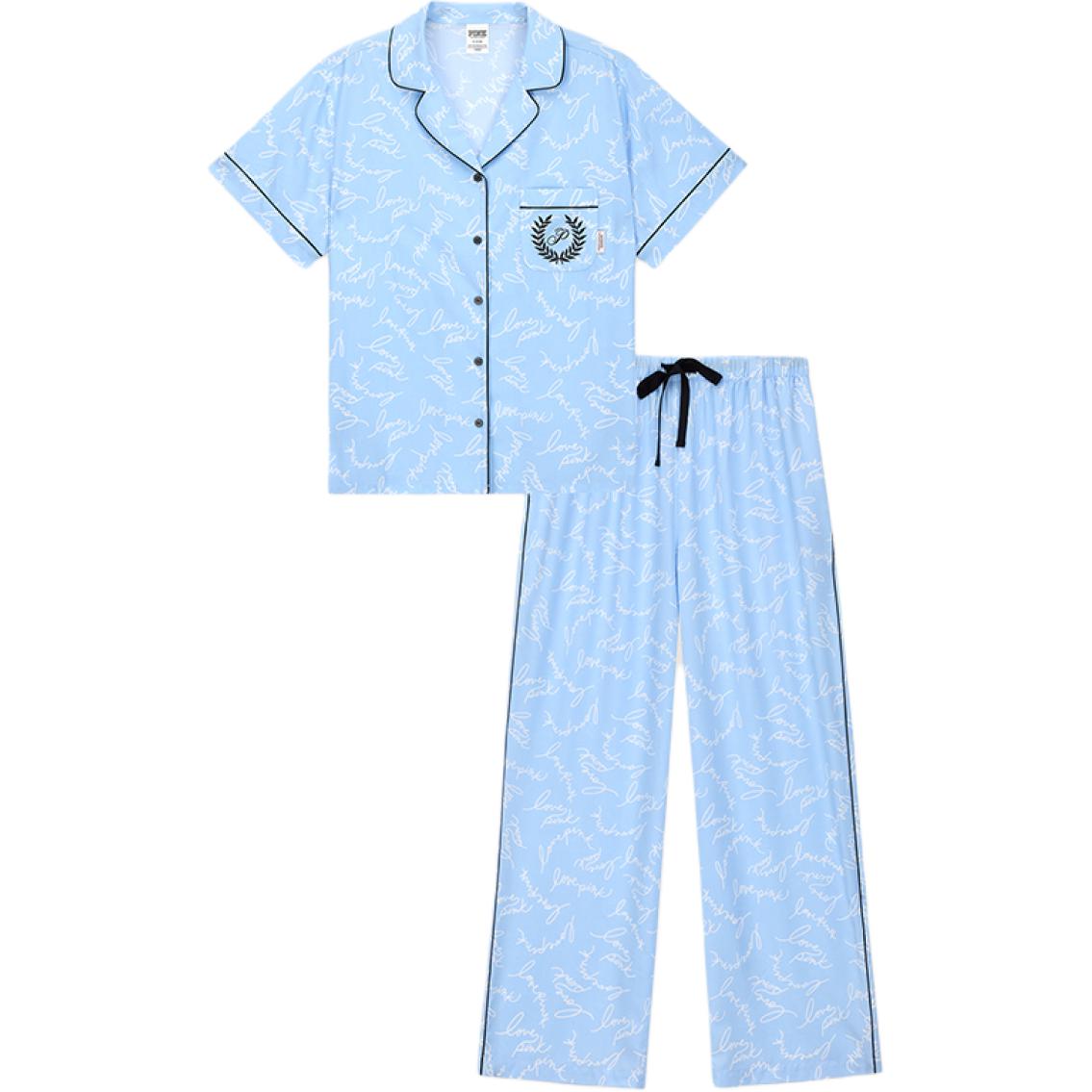 Пижамный комплект мужской синий с принтом Victoria's Secret 
Пижамный комплект мужской синий с принтом Victoria's Secret