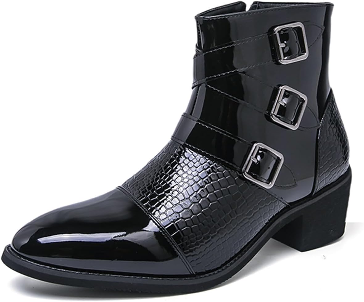Мужские ботинки Челси на толстом каблуке с тиснением под змею, из лакированной кожи, на резинке, с металлическими пряжками, заостренный носок, нескользящая подошва, формальные туфли для вечеринки, свадьбы, офиса и деловых мероприятий Houdbdol, ч...
Мужские ботинки Челси на толстом каблуке с тиснением под змею, из лакированной кожи, на резинке, с металлическими пряжками, заостренный носок, нескользящая подошва, формальные туфли для вечеринки, свадьбы, офиса и деловых мероприятий Houdbdol, ч...