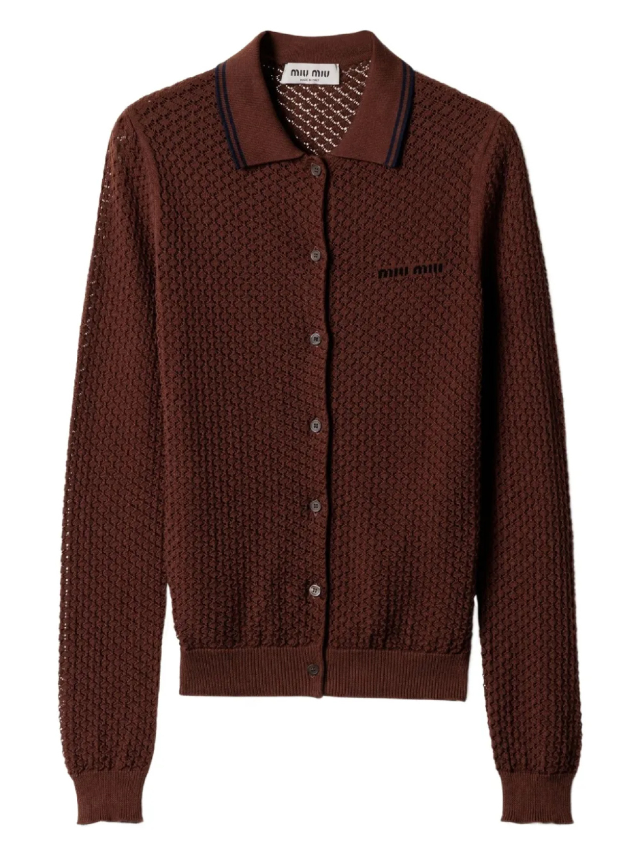 Хлопковый кардиган Miu Miu, коричневый
Хлопковый кардиган Miu Miu, коричневый