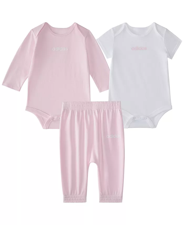 Детский набор для девочек из 3 предметов: боди с логотипом и штанишки Adidas, мультиколор
Детский набор для девочек из 3 предметов: боди с логотипом и штанишки Adidas, мультиколор