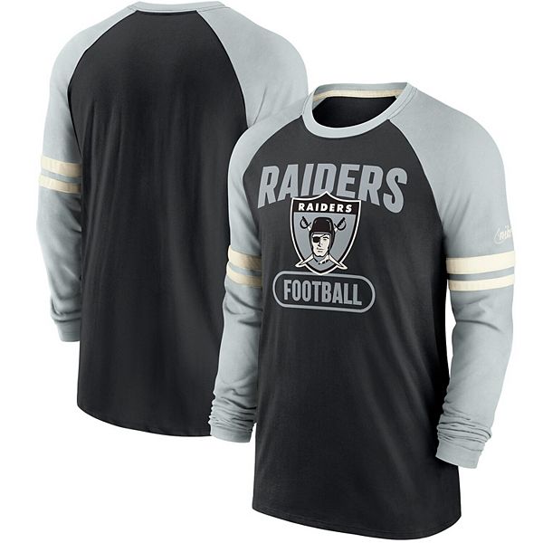 Мужская черно-серебристая футболка с длинным рукавом Las Vegas Raiders ретро Nike
Мужская черно-серебристая футболка с длинным рукавом Las Vegas Raiders ретро Nike