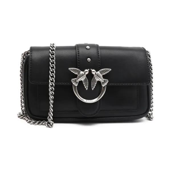 Кожаная сумка через плечо Love с одним карманом Pinko, черный
Кожаная сумка через плечо Love с одним карманом Pinko, черный