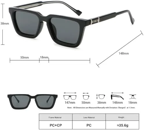 модные солнцезащитные очки для женщин UV400 сине-серо-коричневые квадратная оправа солнцезащитные очки для мужчин из ацетата унисекс MTZJH, Grey Brown Frame
модные солнцезащитные очки для женщин UV400 сине-серо-коричневые квадратная оправа солнцезащитные очки для мужчин из ацетата унисекс MTZJH, Grey Brown Frame