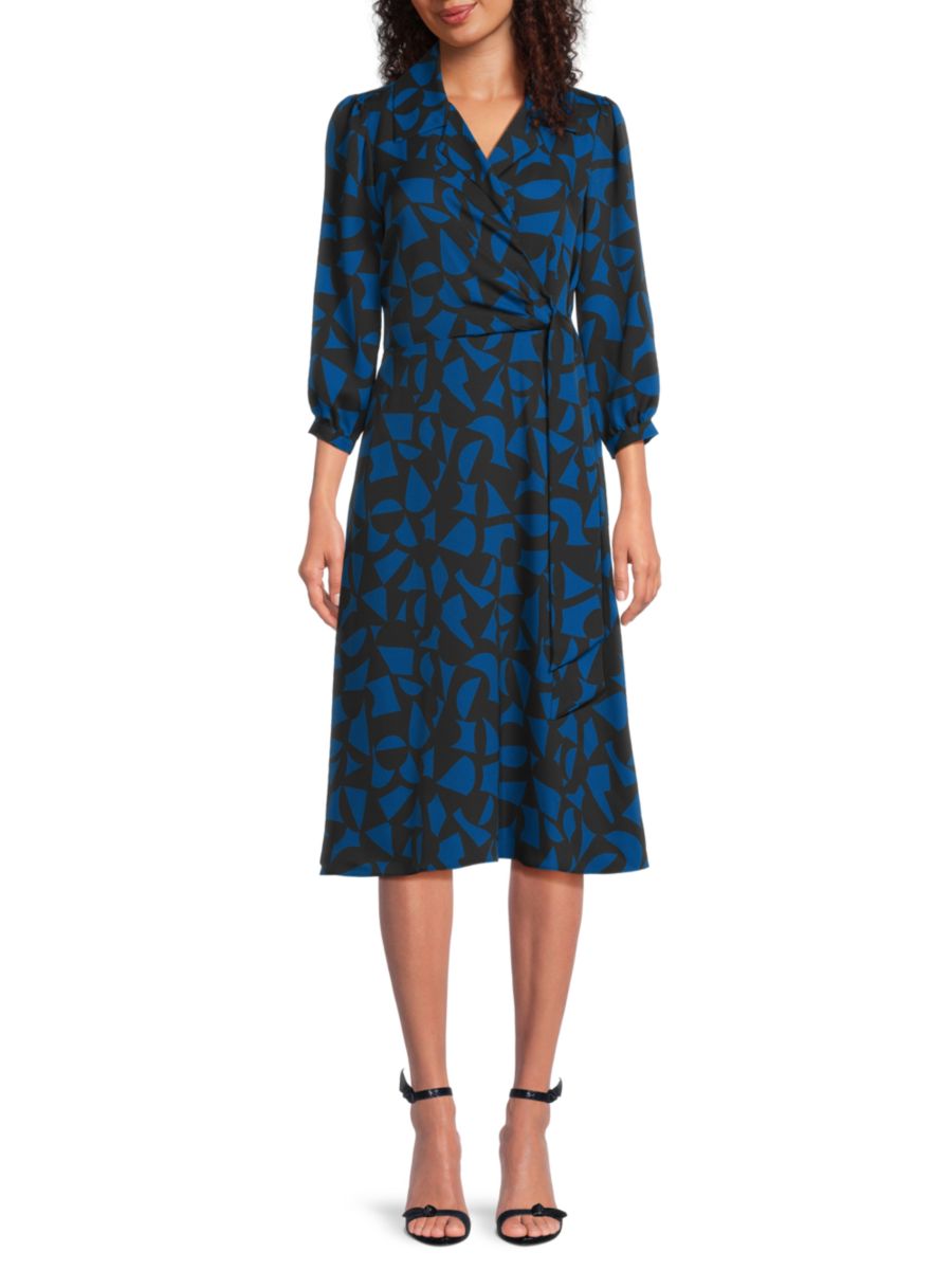 Платье-халат миди с геометрическим принтом Halston, цвет Black Blue
Платье-халат миди с геометрическим принтом Halston, цвет Black Blue