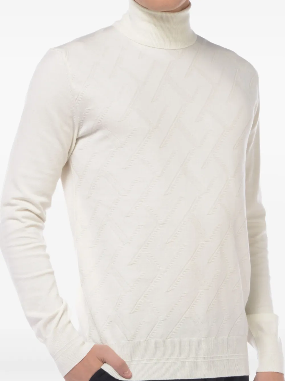 Свитер фактурной вязки с высоким воротником Hosio, белый
Свитер фактурной вязки с высоким воротником Hosio, белый