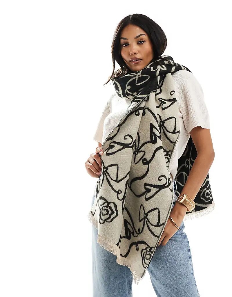 Тканый шарф ASOS DESIGN с абстрактным жаккардовым узором в виде банта и цветов в черно-белом цвете
Тканый шарф ASOS DESIGN с абстрактным жаккардовым узором в виде банта и цветов в черно-белом цвете