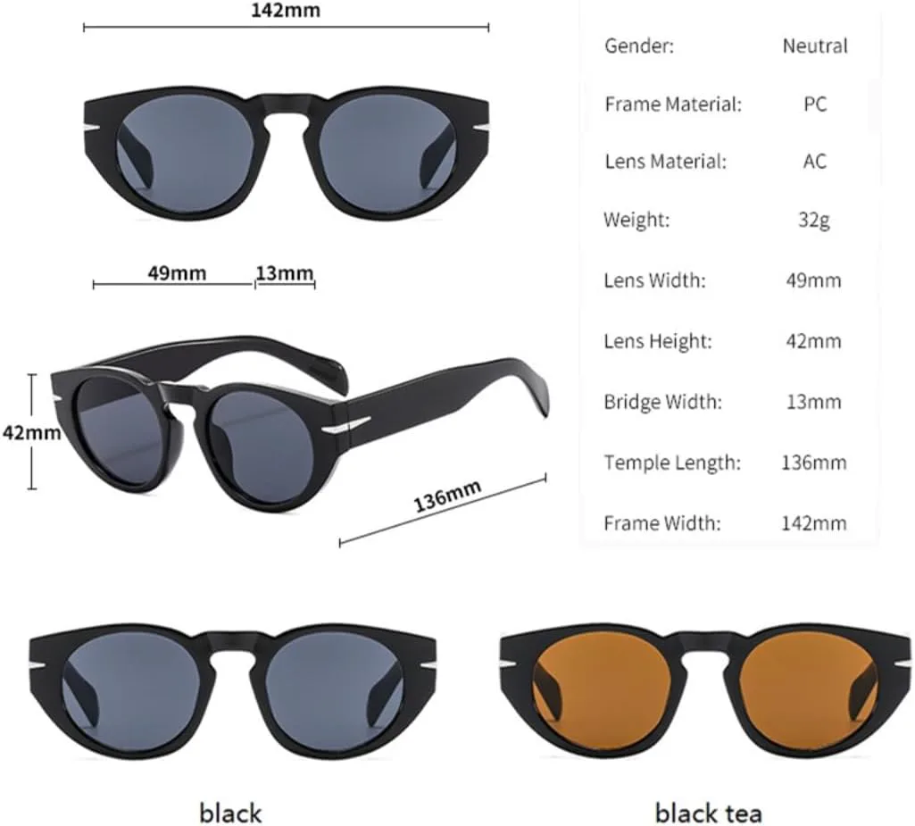 Модные круглые солнцезащитные очки для женщин, классические винтажные очки для мужчин в стиле стимпанк, овальные очки с защитой от УФ-излучения UV400 UATXTAU, Grey
Модные круглые солнцезащитные очки для женщин, классические винтажные очки для мужчин в стиле стимпанк, овальные очки с защитой от УФ-излучения UV400 UATXTAU, Grey