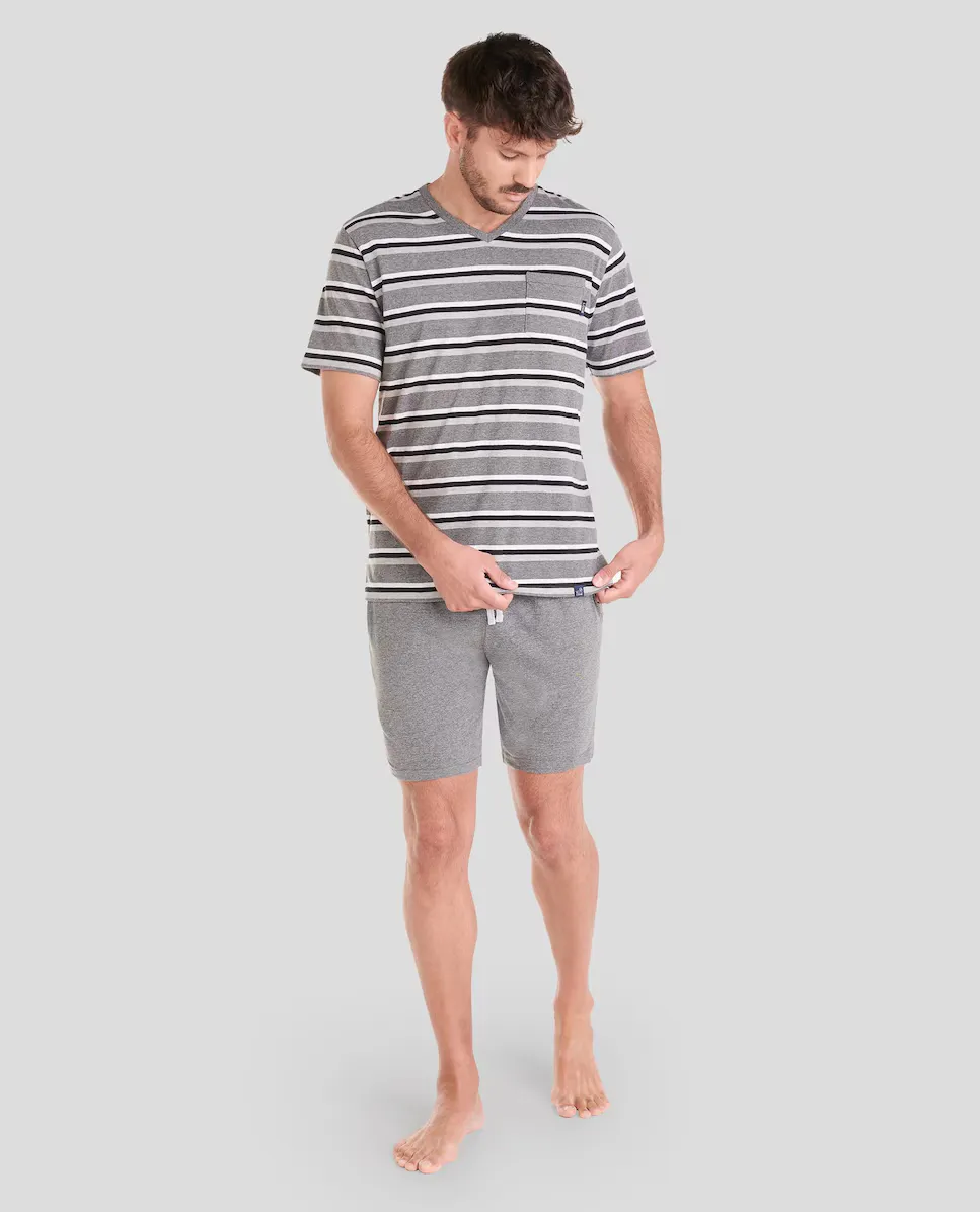 Мужская пижама с коротким принтом Lohe, серый
Мужская пижама с коротким принтом Lohe, серый