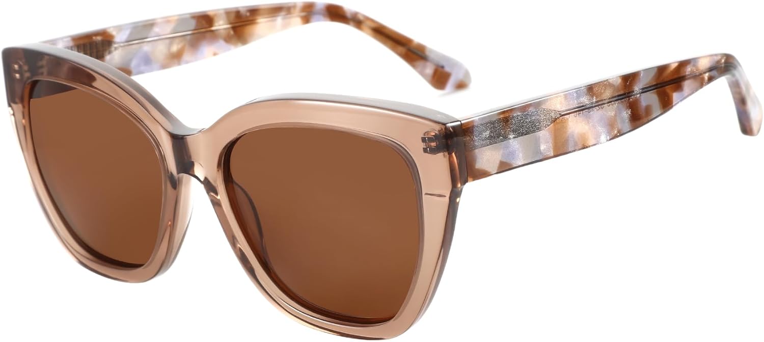 Женские поляризованные солнцезащитные очки ZENOTTIC «кошачий глаз»: большие квадратные солнцезащитные очки для женщин - симпатичные очки «кошачий глаз» с защитой от УФ-излучения UV400, C03 Crystal Brown Frame - Brown Lens
Женские поляризованные солнцезащитные очки ZENOTTIC «кошачий глаз»: большие квадратные солнцезащитные очки для женщин - симпатичные очки «кошачий глаз» с защитой от УФ-излучения UV400, C03 Crystal Brown Frame - Brown Lens