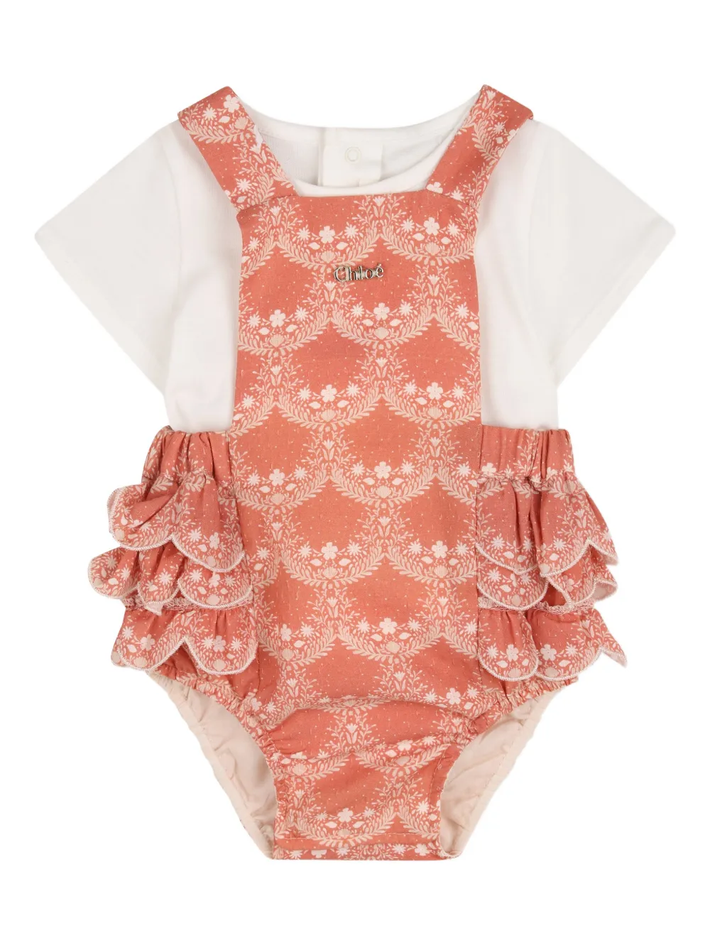 Боди с оборками и цветочным принтом Chloé Kids, белый
Боди с оборками и цветочным принтом Chloé Kids, белый