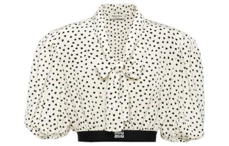 Рубашка укороченная Miu Miu с принтом в виде сердца, белый
Рубашка укороченная Miu Miu с принтом в виде сердца, белый