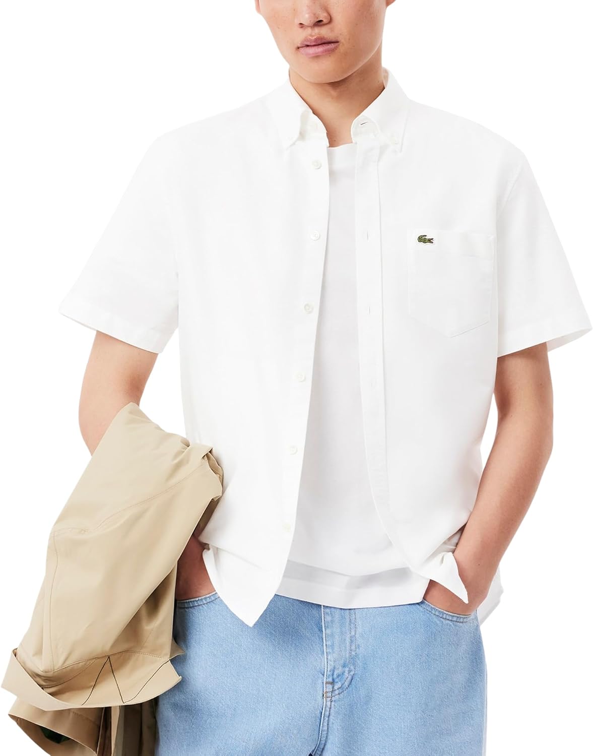 Рубашка Lacoste с коротким рукавом, классический крой, мужская коллекция Core, White
Рубашка Lacoste с коротким рукавом, классический крой, мужская коллекция Core, White