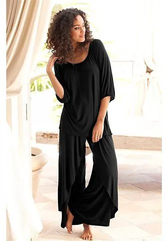 Пижама LASCANA (2 шт.), элегантные многослойные брюки, черный
Пижама LASCANA (2 шт.), элегантные многослойные брюки, черный