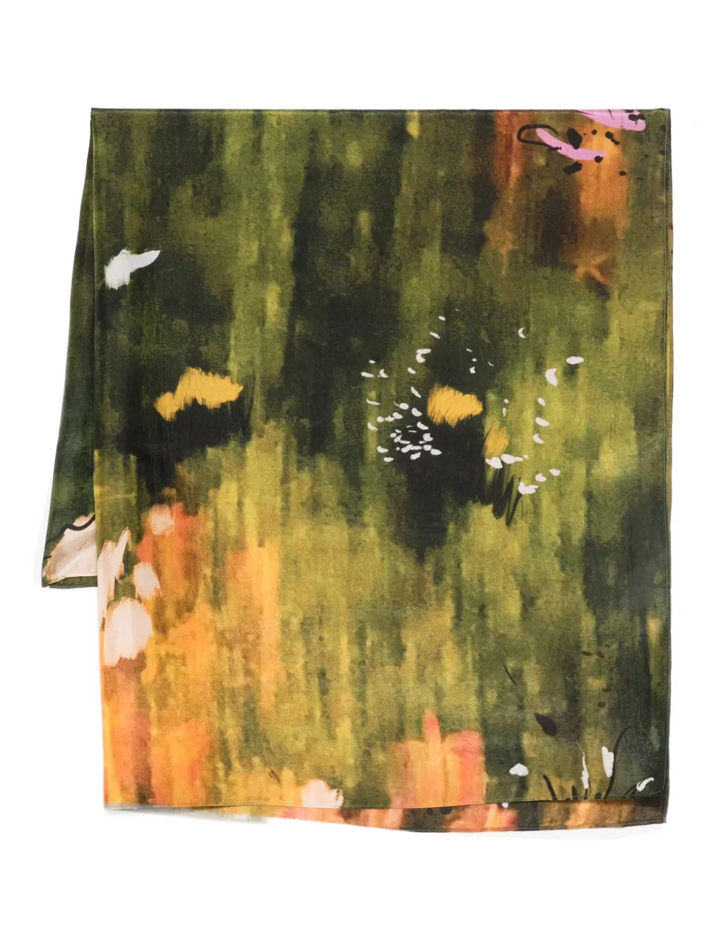 Шелковый шарф с абстрактным принтом YAVI, зеленый
Шелковый шарф с абстрактным принтом YAVI, зеленый