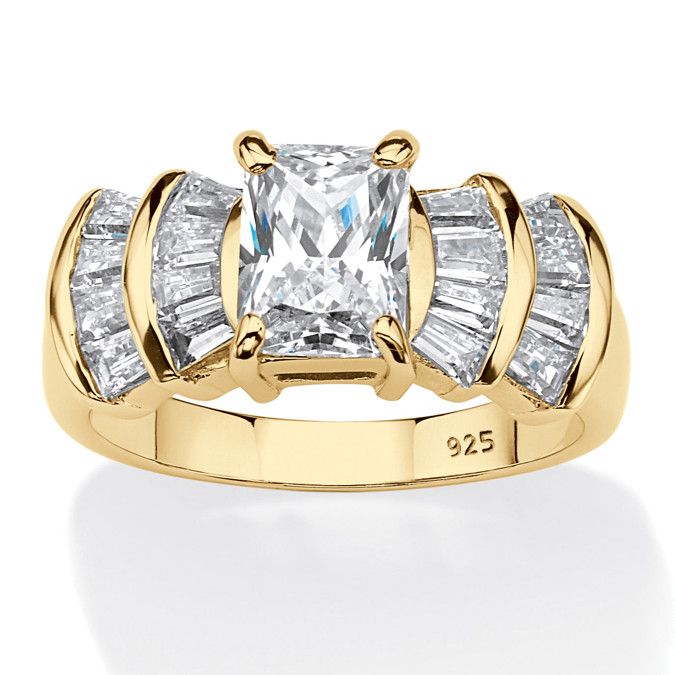 Помолвочное кольцо из серебра 18 карат с кубическим цирконием изумрудной огранки 3,10 карата Palm Beach Jewelry, белый
Помолвочное кольцо из серебра 18 карат с кубическим цирконием изумрудной огранки 3,10 карата Palm Beach Jewelry, белый