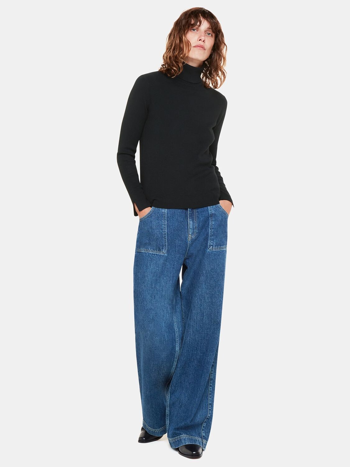 Вязаный джемпер Maja с высоким воротником Whistles, черный
Вязаный джемпер Maja с высоким воротником Whistles, черный