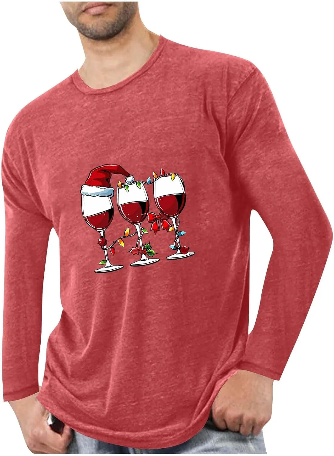 Мужская футболка с новогодним принтом Funny Christmas Wine Glass, мягкая и удобная, с длинными рукавами
Мужская футболка с новогодним принтом Funny Christmas Wine Glass, мягкая и удобная, с длинными рукавами