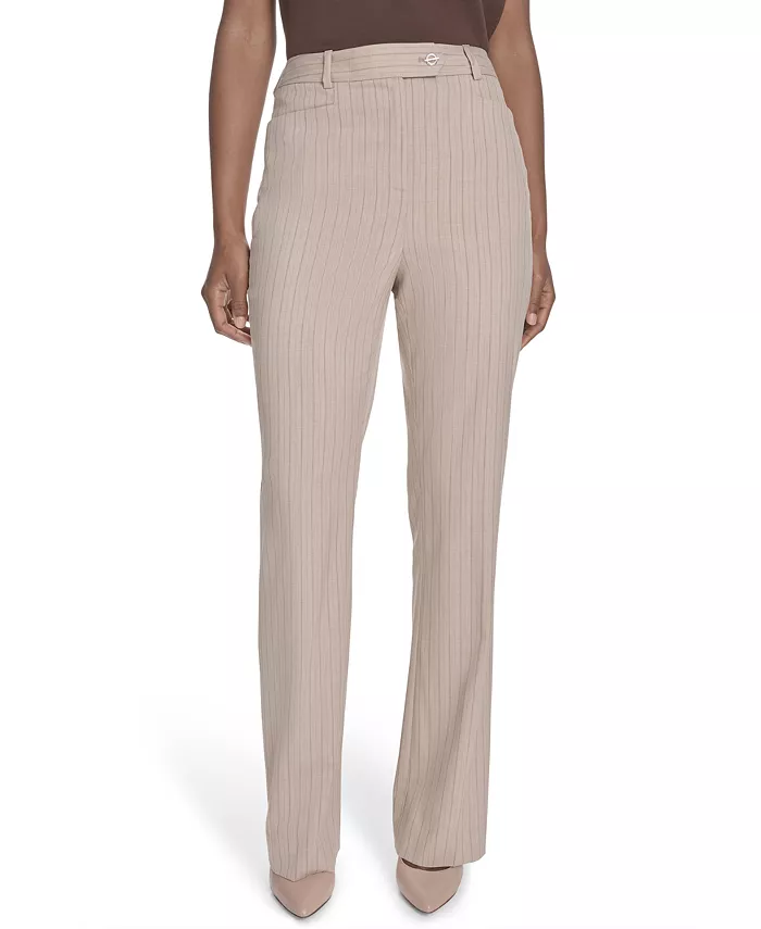 Женские брюки в тонкую полоску Modern Fit Calvin Klein, коричневый 
Женские брюки в тонкую полоску Modern Fit Calvin Klein, коричневый