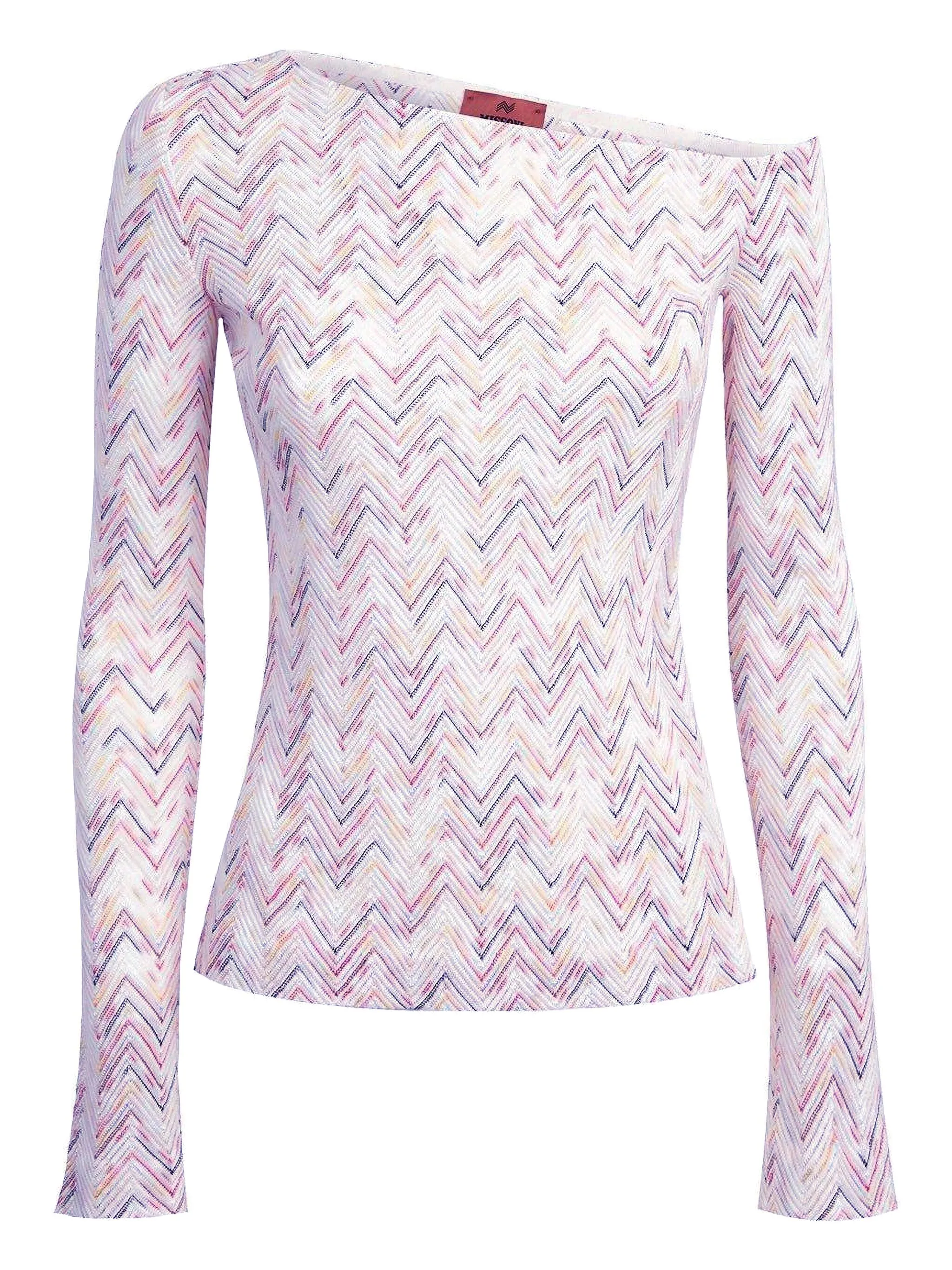 Свитер с открытыми плечами с шевронным узором Missoni, белый
Свитер с открытыми плечами с шевронным узором Missoni, белый