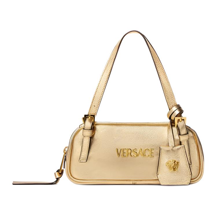 VERSACE Золотая женская мини-сумка боулинг из овчины
VERSACE Золотая женская мини-сумка боулинг из овчины