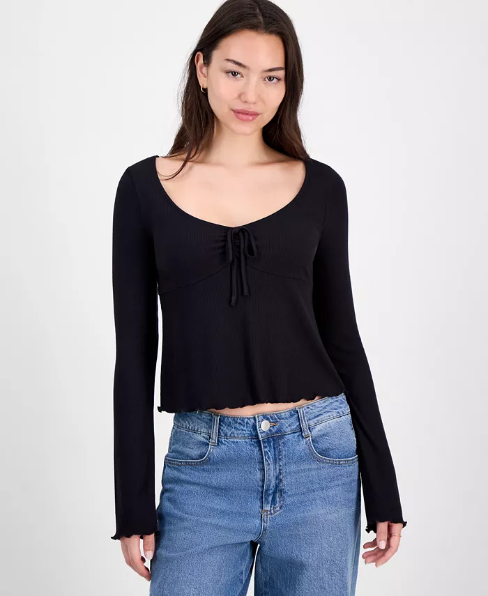 Молодежная однотонная трикотажная кофта с V-образным вырезом и длинными рукавами Self Esteem, черный
Молодежная однотонная трикотажная кофта с V-образным вырезом и длинными рукавами Self Esteem, черный