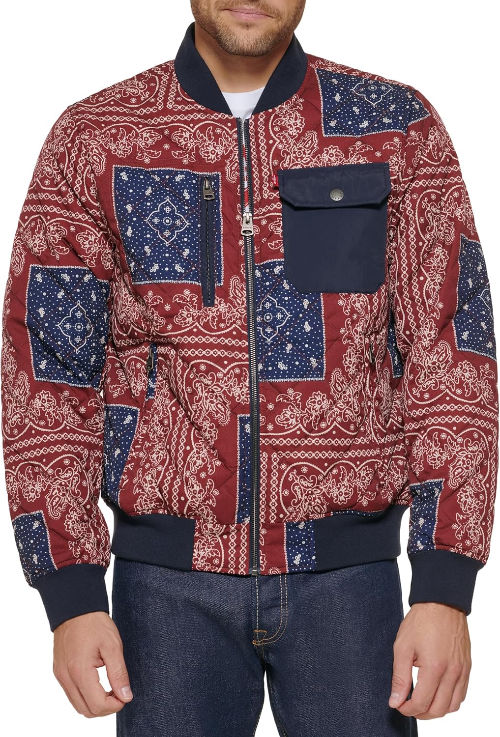 Мужская куртка-бомбер Levi's с ромбовидной стежкой, Burgundy Bandana
Мужская куртка-бомбер Levi's с ромбовидной стежкой, Burgundy Bandana