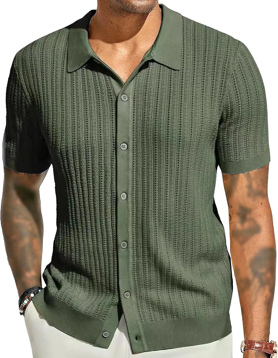 Мужская вязаная рубашка с коротким рукавом Casual Ribbed Button-Down Polo Maiyifu-GJ
Мужская вязаная рубашка с коротким рукавом Casual Ribbed Button-Down Polo Maiyifu-GJ