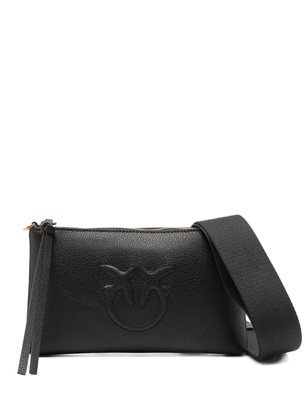 Кожаная сумка через плечо с тисненым логотипом PINKO, черный
Кожаная сумка через плечо с тисненым логотипом PINKO, черный