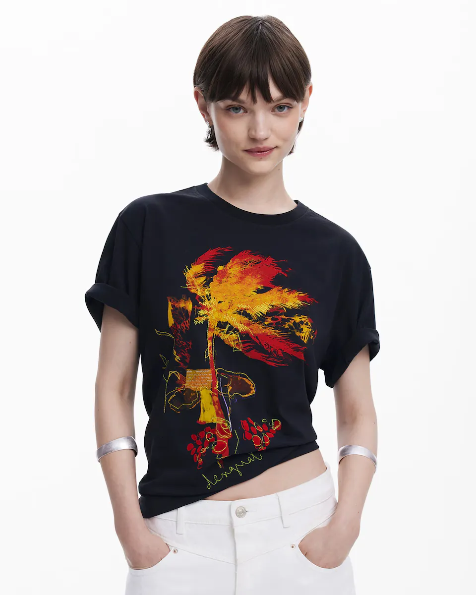 Женская футболка с коротким рукавом "Пальма" Desigual, черный
Женская футболка с коротким рукавом "Пальма" Desigual, черный