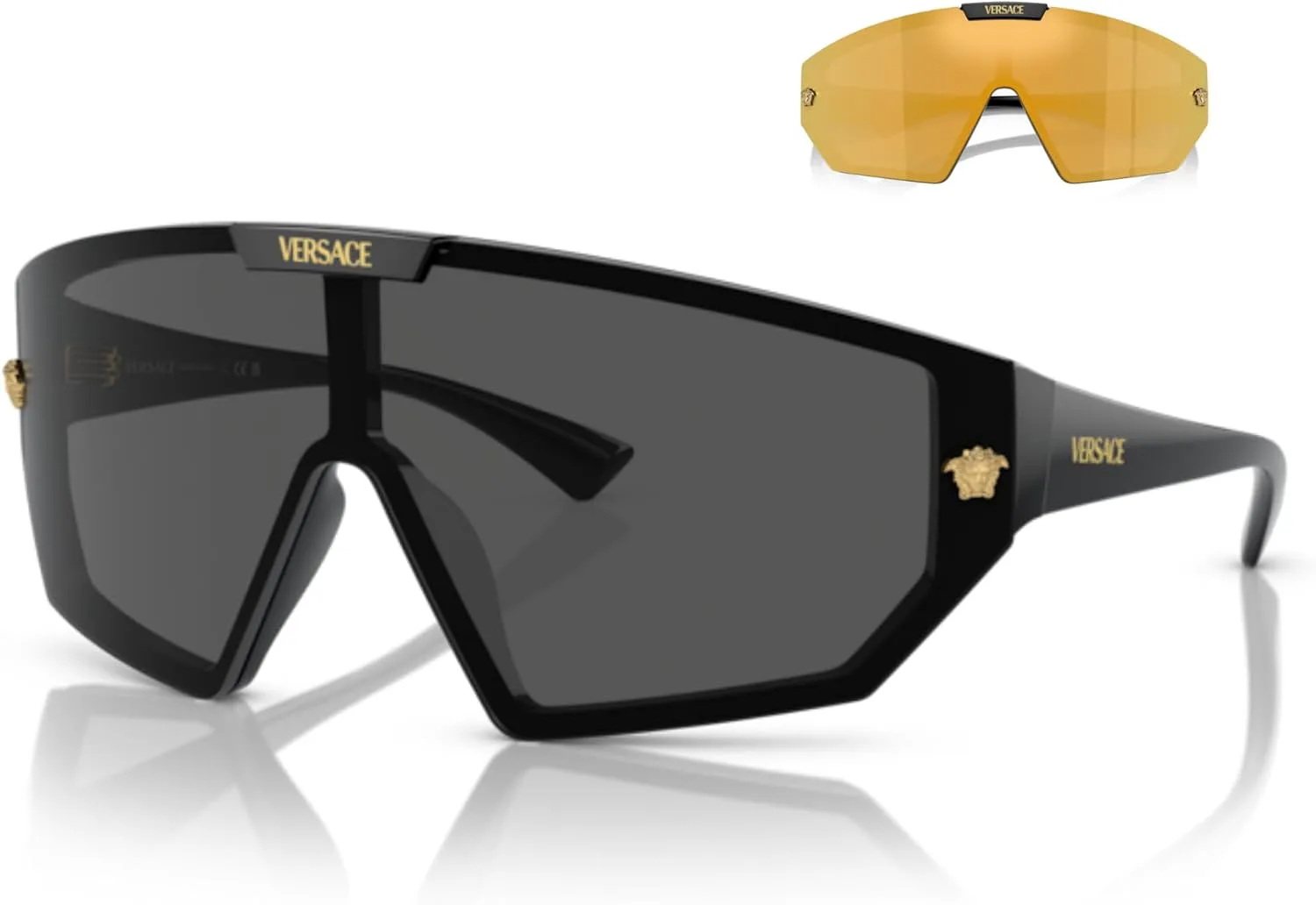 Солнцезащитные очки Versace VE4461 Shield для мужчин и женщин + БЕСПЛАТНАЯ ЗАПАСНАЯ накладная линза + КОМПЛЕКТ С АКСЕССУАРАМИ ДЛЯ ОЧКОВ, Black/Dark Grey Mirror Gold
Солнцезащитные очки Versace VE4461 Shield для мужчин и женщин + БЕСПЛАТНАЯ ЗАПАСНАЯ накладная линза + КОМПЛЕКТ С АКСЕССУАРАМИ ДЛЯ ОЧКОВ, Black/Dark Grey Mirror Gold