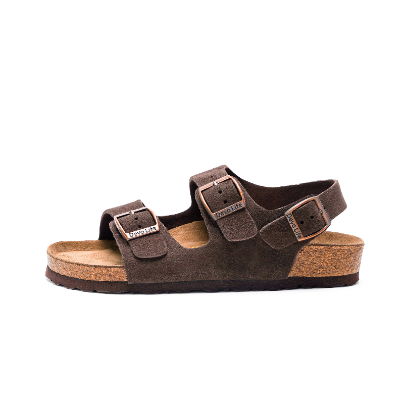 Devo Life Стильные унисекс сандалии из темно-коричневой замши, цвет Dark Brown Suede
Devo Life Стильные унисекс сандалии из темно-коричневой замши, цвет Dark Brown Suede