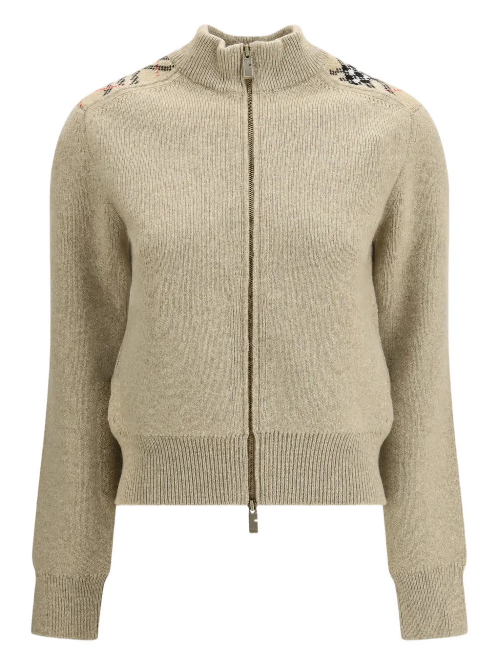 Кардиган с молнией и узором Burberry, нейтральный
Кардиган с молнией и узором Burberry, нейтральный