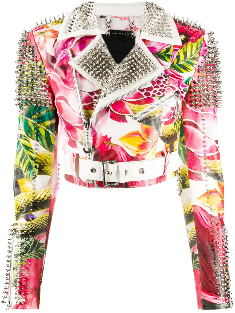 Байкерская куртка с цветочным принтом Philipp Plein, белый
Байкерская куртка с цветочным принтом Philipp Plein, белый