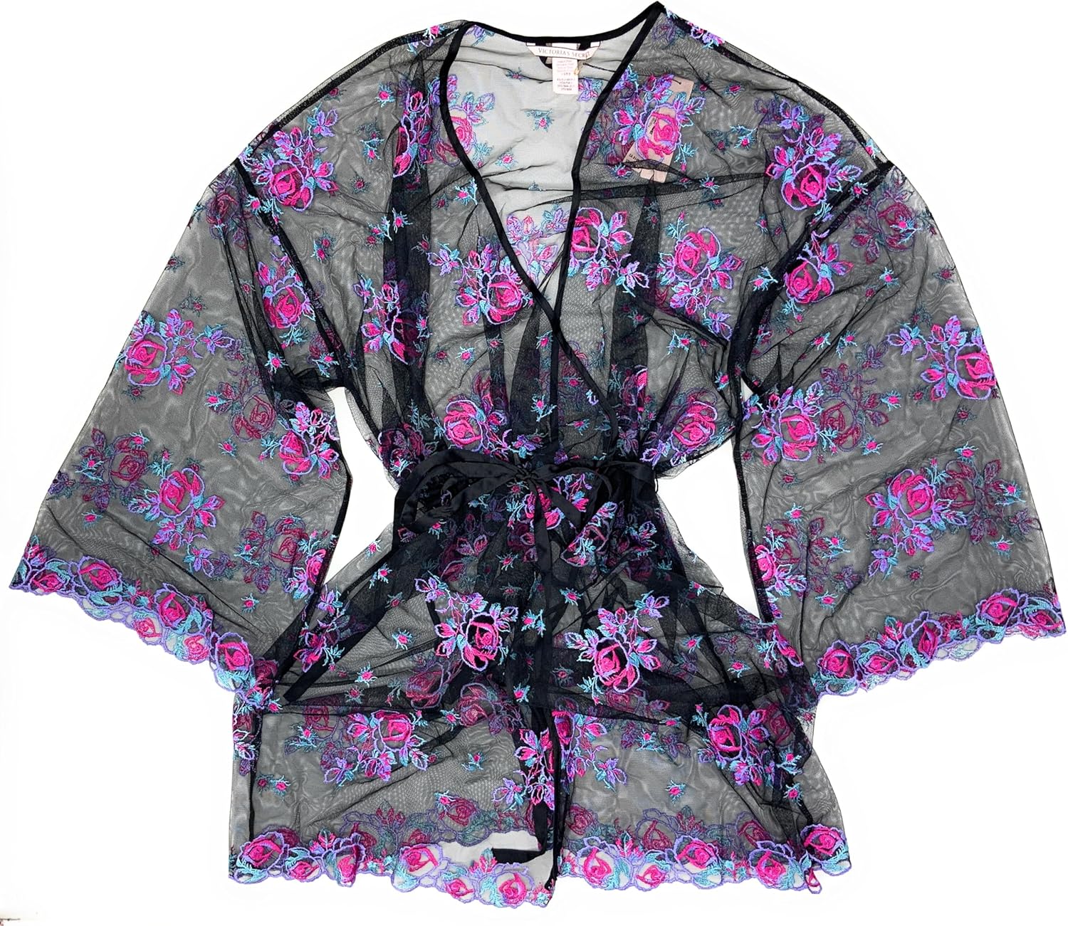 Victoria's Secret кимоно-халат с сетчатой вышивкой, Black/Multi Floral
Victoria's Secret кимоно-халат с сетчатой вышивкой, Black/Multi Floral
