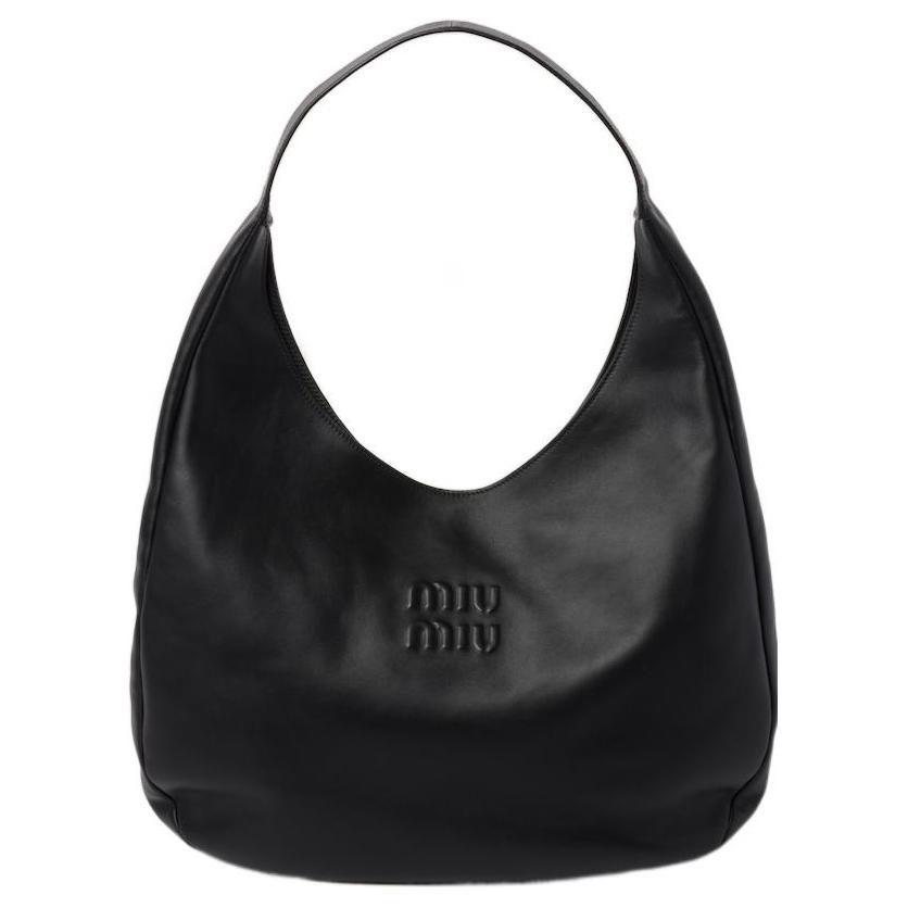 Кожаная сумка-хобо на плечо женская черная MIU MIU
Кожаная сумка-хобо на плечо женская черная MIU MIU