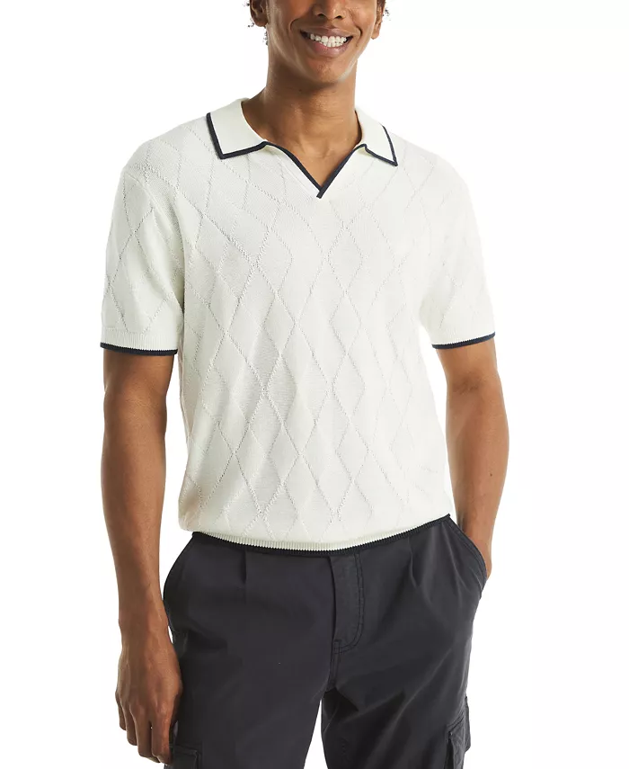 Мужской короткий рукав текстурированный поло свитер в стиле аргайл Nautica, белый
Мужской короткий рукав текстурированный поло свитер в стиле аргайл Nautica, белый