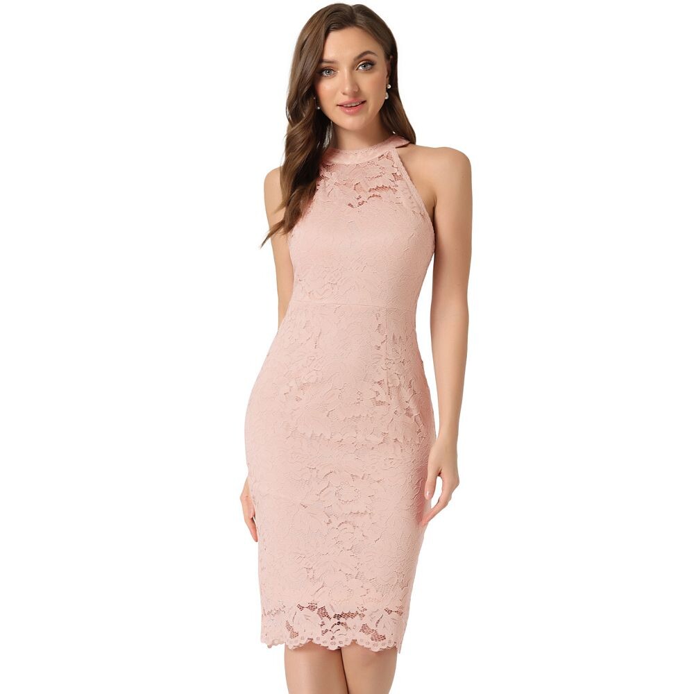 Элегантное кружевное платье для женщин, облегающее коктейльное платье без рукавов с бретелькой на шее ALLEGRA K, цвет Light Pink
Элегантное кружевное платье для женщин, облегающее коктейльное платье без рукавов с бретелькой на шее ALLEGRA K, цвет Light Pink
