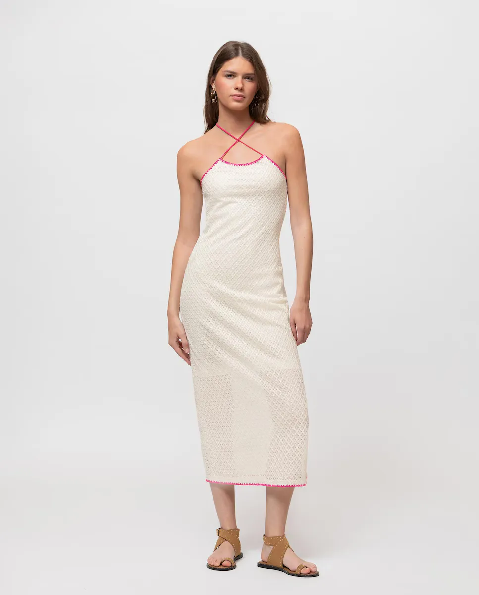 Миди-платье со шнуровкой на горловине Noon, белый
Миди-платье со шнуровкой на горловине Noon, белый