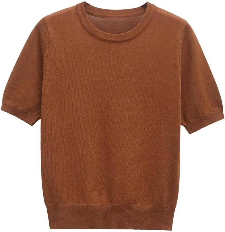 Женская базовая футболка с круглым вырезом и коротким рукавом
Женская базовая футболка с круглым вырезом и коротким рукавом