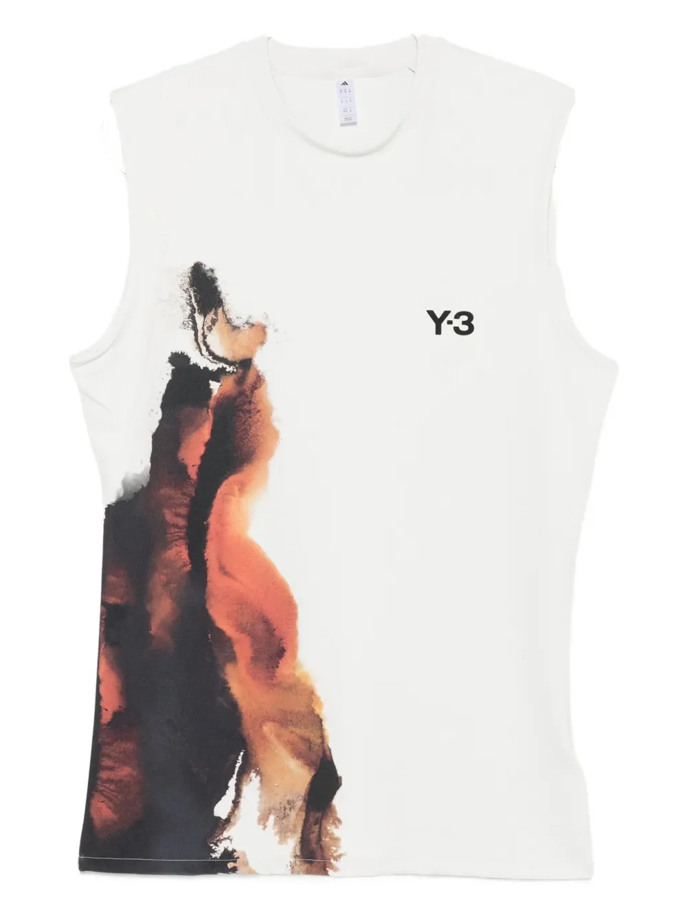 Топ без рукавов с абстрактным принтом Y-3, серый 
Топ без рукавов с абстрактным принтом Y-3, серый