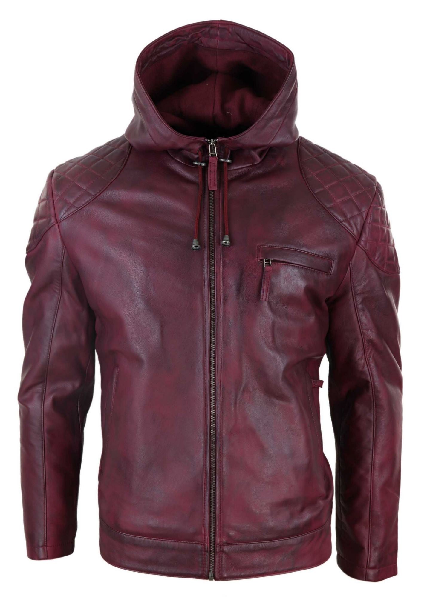 Куртка байкерская кожаная повседневная с капюшоном TruClothing, цвет wine
Куртка байкерская кожаная повседневная с капюшоном TruClothing, цвет wine
