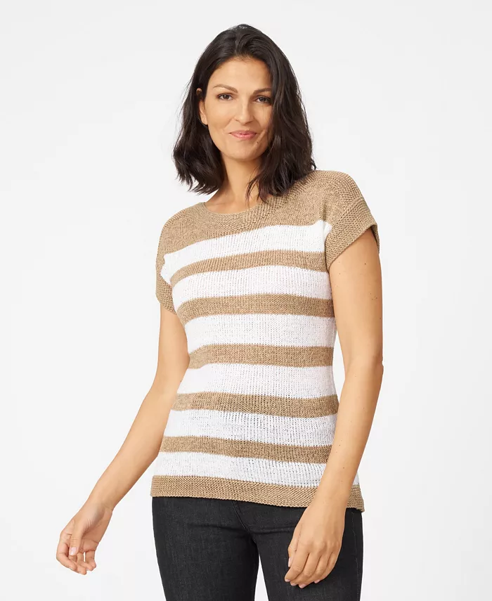 Женский полосатый свитер с круглым вырезом из ленточной пряжи Cable & Gauge, коричневый/бежевый
Женский полосатый свитер с круглым вырезом из ленточной пряжи Cable & Gauge, коричневый/бежевый