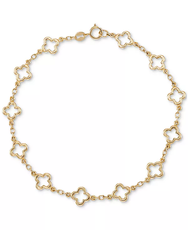 Браслет-Цепочка с полированными ажурными звеньями клевера из 10-каратного золота Macy'S, yellow
Браслет-Цепочка с полированными ажурными звеньями клевера из 10-каратного золота Macy'S, yellow