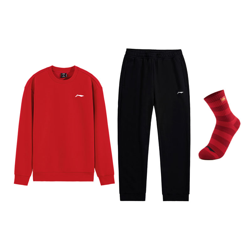 Li Ning Casual Sportswear Men's Li-Ning, bull красный top+черный pants (includes socks)
Li Ning Casual Sportswear Men's Li-Ning, bull красный top+черный pants (includes socks)