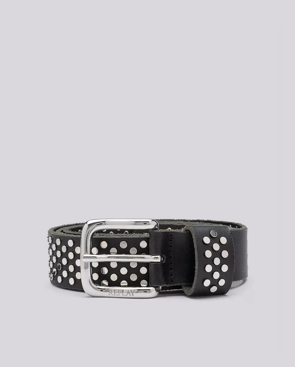Мужской кожаный ремень с заклепками Replay, чёрный
Мужской кожаный ремень с заклепками Replay, чёрный