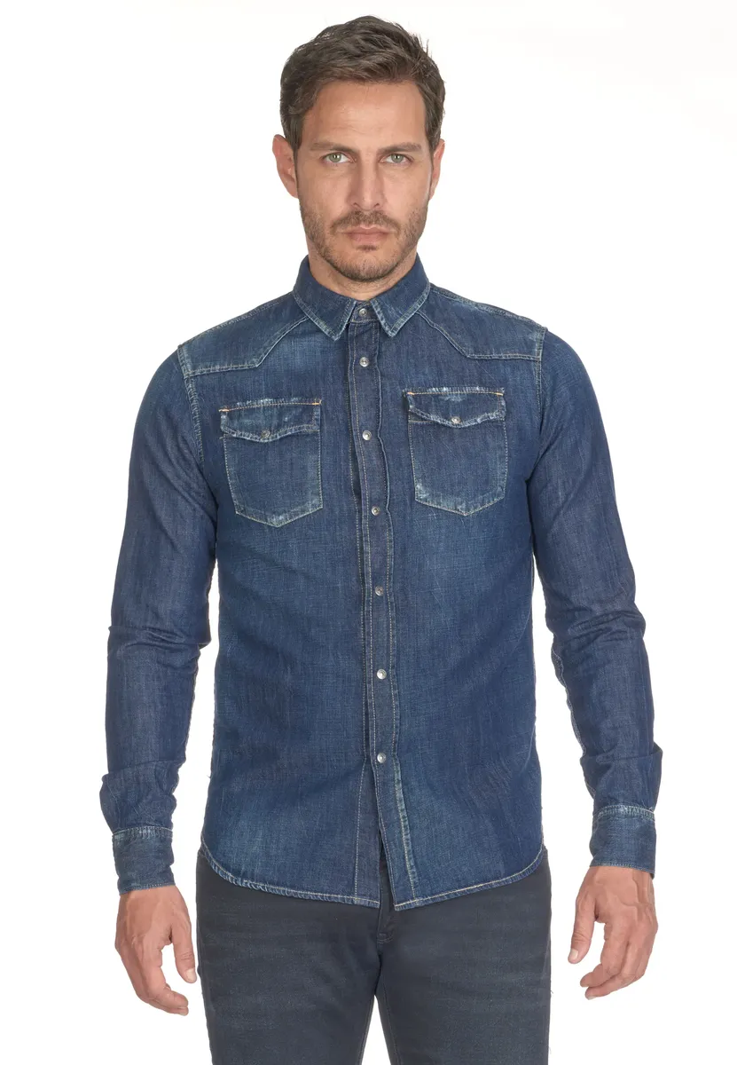 Джинсовая рубашка Le Temps Des Cerises "JUANITO" с прошитыми плечами, синий
Джинсовая рубашка Le Temps Des Cerises "JUANITO" с прошитыми плечами, синий