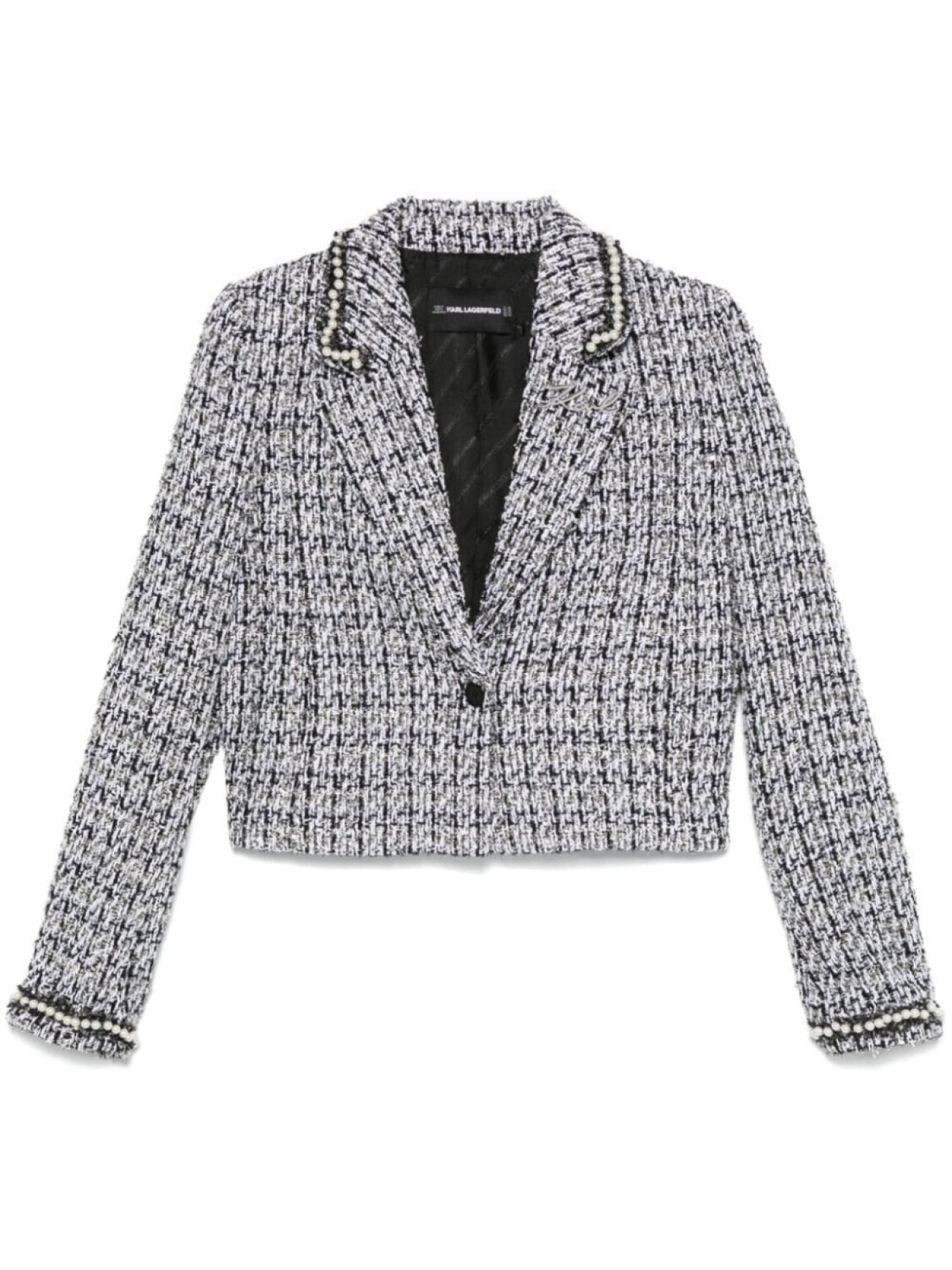 Жакет из ткани букле с искусственным жемчугом Karl Lagerfeld, черный
Жакет из ткани букле с искусственным жемчугом Karl Lagerfeld, черный