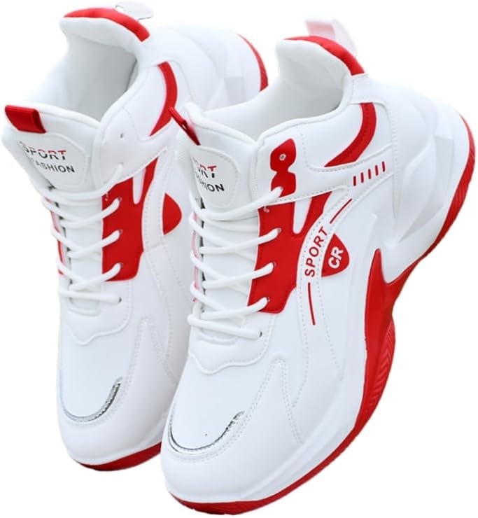 Мужские спортивные кроссовки с толстой подошвой и высокой голенью - противоскользящая и амортизирующая подошва, удобные для тренировок в помещении и на улице, для бега Fmshi, белый/красный
Мужские спортивные кроссовки с толстой подошвой и высокой голенью - противоскользящая и амортизирующая подошва, удобные для тренировок в помещении и на улице, для бега Fmshi, белый/красный