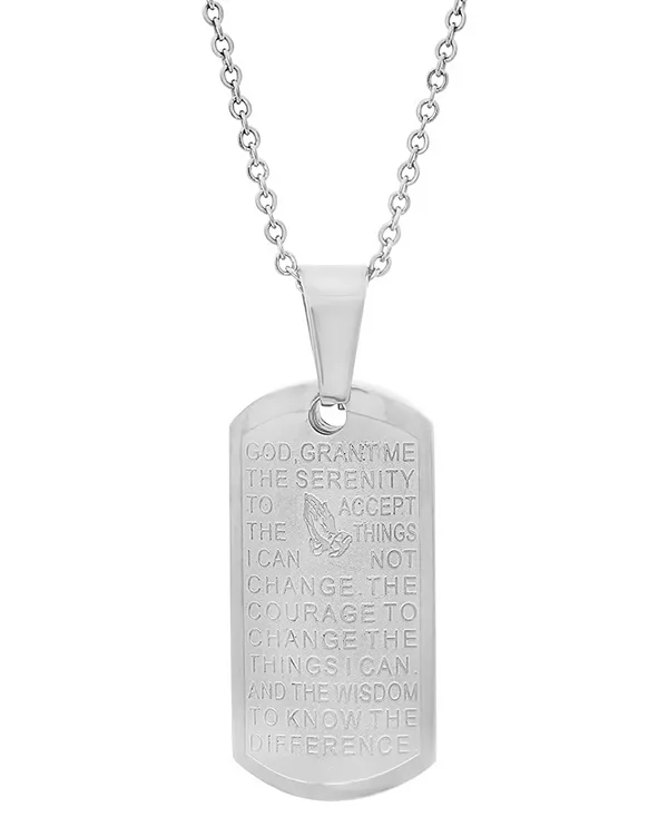 Мужское ожерелье с кулоном «Молитва о душевном покое» 24 дюйма Steeltime, silver
Мужское ожерелье с кулоном «Молитва о душевном покое» 24 дюйма Steeltime, silver