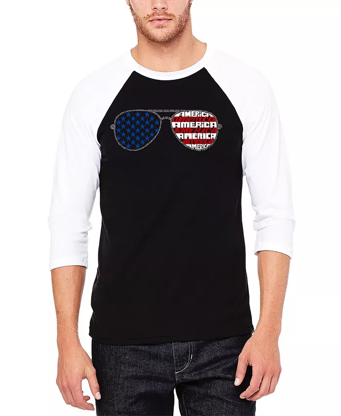 Мужская футболка с регланным рукавом и принтом в виде американских солнцезащитных очков и бейсбольного текстового арта LA Pop Art, мультиколор
Мужская футболка с регланным рукавом и принтом в виде американских солнцезащитных очков и бейсбольного текстового арта LA Pop Art, мультиколор